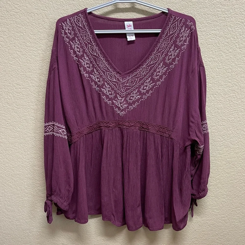 🛍3/$15🛍 JUSTICE Girls Peplum Tunic Top size 14/16 Mauve